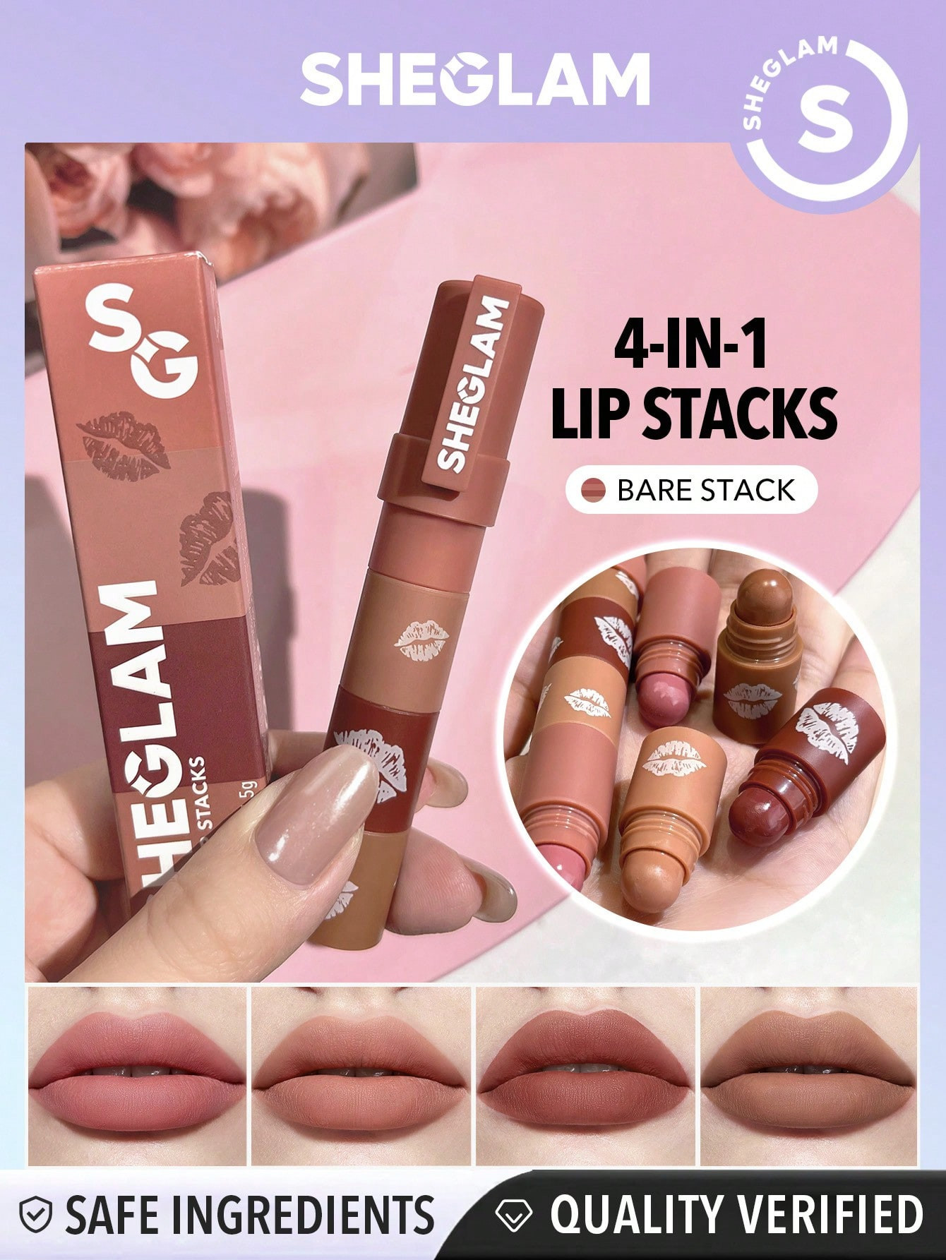 SHEGLAM Mega Lip Stacks-Petal Stack - 18366712