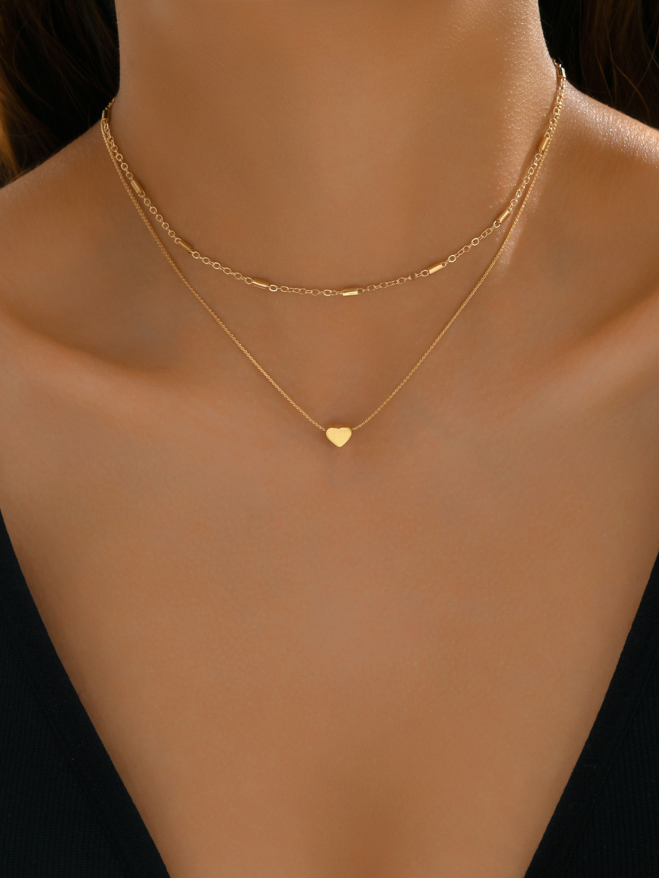 1 pièce Collier simple & À La Mode À Pendentif Cœur - 17602894