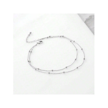 Bracelets de cheville dorés / argentés pour femmes, bracelets de cheville en or 14 carats étanches avec perles de cœur de chaîne de chevrons avec strass, bracelets de cheville en couches pour femmes, cadeau de bijoux en or - 38105222