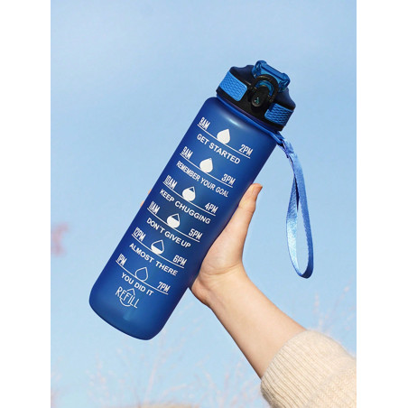 1 pièce Nouvelle grande bouteille d'eau de sport d'été avec une capacité de 1000 ml, en plastique, anti-chute, tasse d'espace portable pour l'extérieur, bouteille d'eau de fitness pour étudiant - 35506534