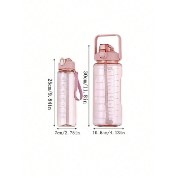 1 pièce bouteille d"eau en PC de grande capacité de 750ml 2L, gourde portable de sport et de fitness, adaptée à la maison et aux déplacements extérieurs - 30129415