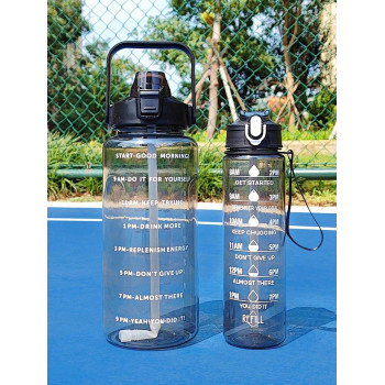 1 pièce bouteille d"eau en PC de grande capacité de 750ml 2L, gourde portable de sport et de fitness, adaptée à la maison et aux déplacements extérieurs - 30129415