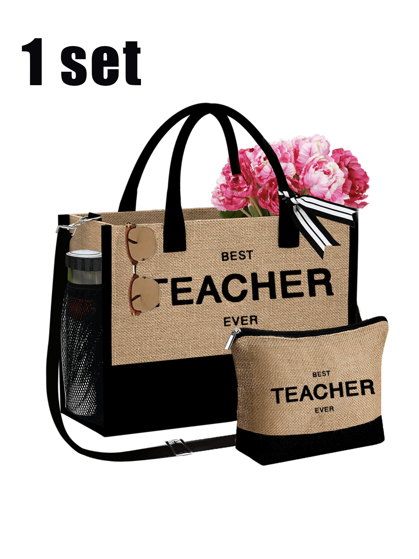 Sac fourre-tout en lin avec impression de lettre créative, sac cadeau pour remercier les enseignants, sac de plage et de shopping léger, cadeaux de fê ge, cadeaux pour les enseignants, meilleurs cadeaux pour les enseignants - 39803919