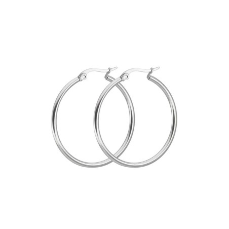 1 paire Classique En Acier Inoxydable Créoles , Européen & Américain Style , Exagéré Design , large Acier Au Titane Cercle Boucles D'oreilles , Argent Couleur , Pour Femme Mode Accessoire - 20962876