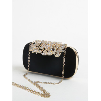 Sac De Clutch En Strass Avec Fermoir Floral En Cristal Pour Femmes, Sac À Main De Soirée Pour Fête Formelle - 30657997