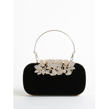 Sac De Clutch En Strass Avec Fermoir Floral En Cristal Pour Femmes, Sac À Main De Soirée Pour Fête Formelle - 30657997