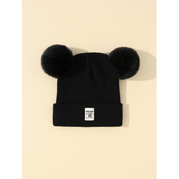 Nourrisson 1 pièce Bonnet En Tricot double À Pompon Avec label , Hiver Chaud - 11484540