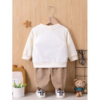 Bébé Garçon Imprimé Ours Sweat-shirt & Avec Poches Pantalon - 19046763