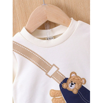 Bébé Garçon Imprimé Ours Sweat-shirt & Avec Poches Pantalon - 19046763