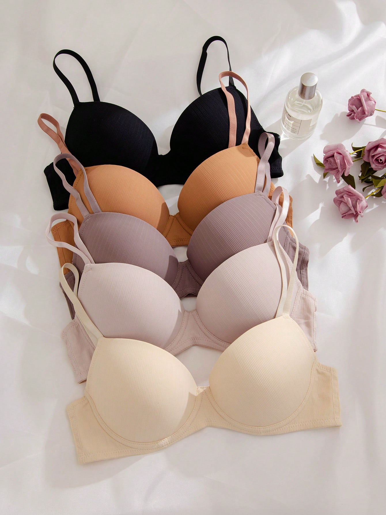 5 pièces Soutien-gorge Unicolore À Armature - 24023213