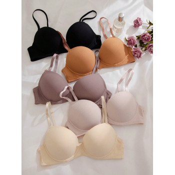 5 pièces Soutien-gorge Unicolore À Armature - 24023213