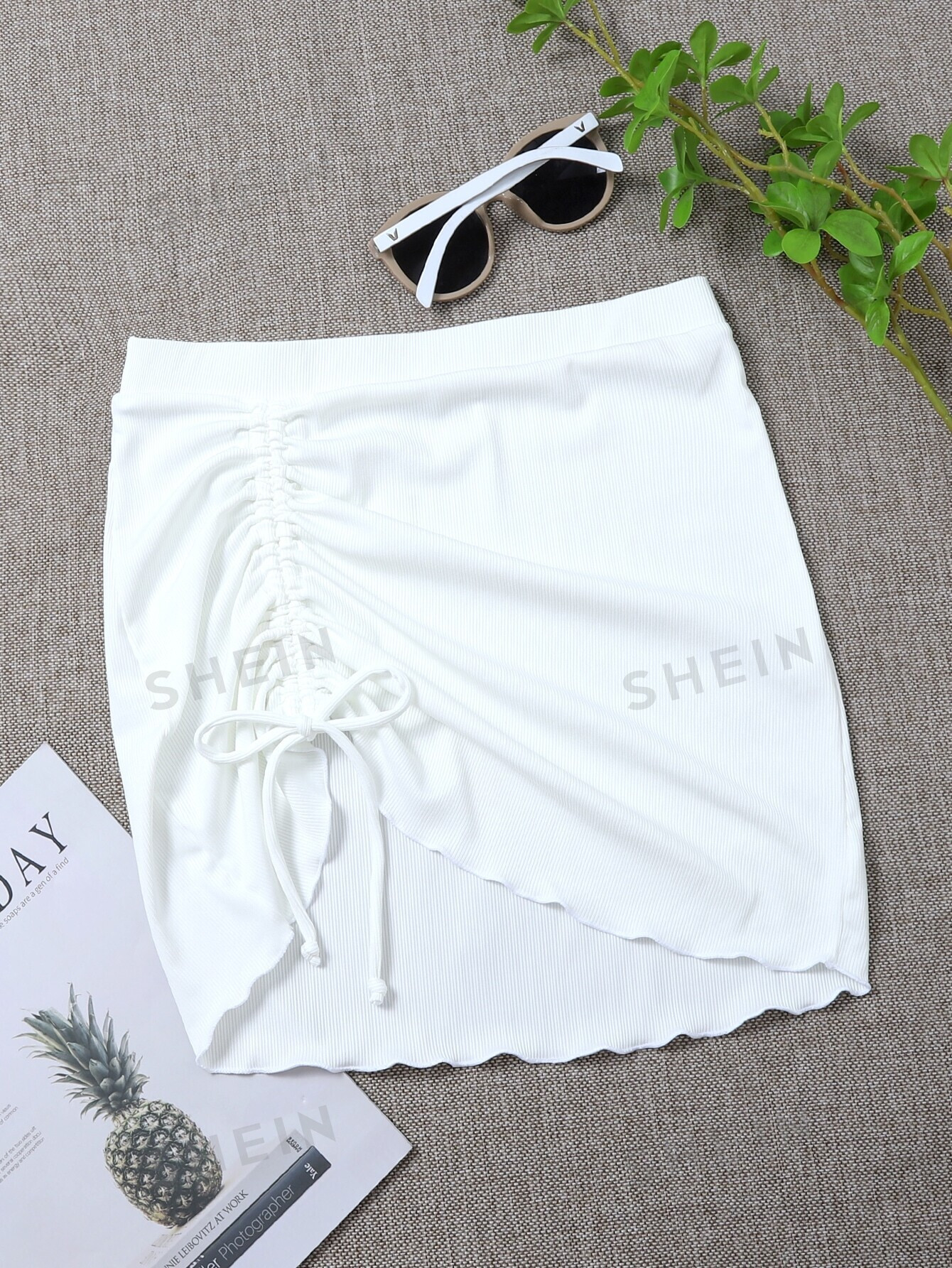 SHEIN Swim Jupe de plage côtelé avec cordon - 1769986