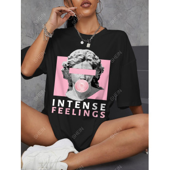 SHEIN EZwear T-shirt sculptural & à lettres - 10486170