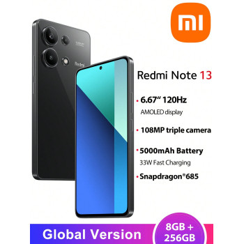 Xiaomi Smartphone Mi Redmi Note 13 4G 8 Go + 256 Go Version mondiale, processeur octa-core Snapdragon 685, triple caméra 108 MP, écran AMOLED 6,67", charge 33W, batterie 5000 mAh - 32142397