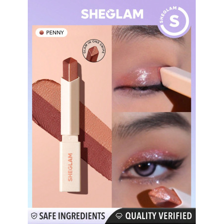 SHEGLAM Bâton D'ombre À Paupières À Deux Tons Pour Les Yeux - Penny Gradient Two-tone Glitter Eyeshadow Stick Pearlescent Shimmer, Facile À Utiliser, Ombrage Lisse Et Mélangeable, Vente De Vendredi Noir, Fard À Paupières Brun - 11929520