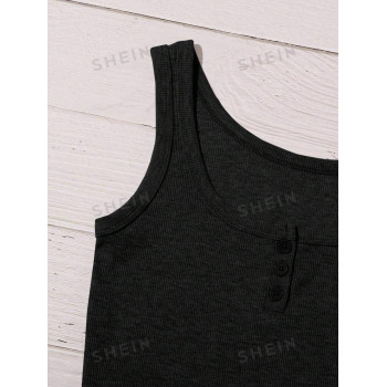 SHEIN EZwear Débardeur de sport décontracté simple et tendance de couleur unie pour femmes - 39433968