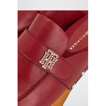 Mules plateformes en cuir - Bordeaux - 02 - 32790422