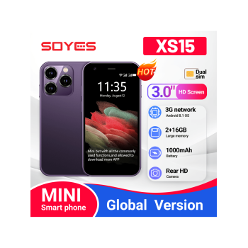 Soyes Téléphone portable miniature SOYES XS15 Android 8.1, écran 3,0 pouces, 2 Go de RAM, 16 Go de ROM, double SIM,  Play Store, 3G - 40881637