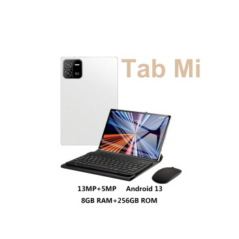 Tablette Android Pad Mi 2-en-1, tablette Android 13 de 10,1 pouces 8 Go + 256 Go avec clavier, tablette avec étui de protection, souris et stylet, écr  GMS (sans adaptateur) - 40706110