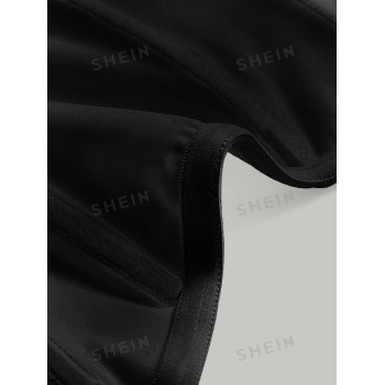 SHEIN x Marika Sila SHEIN MOD Haut Noir Tube Bandeau Bodycon Froncé Solide - 11511563