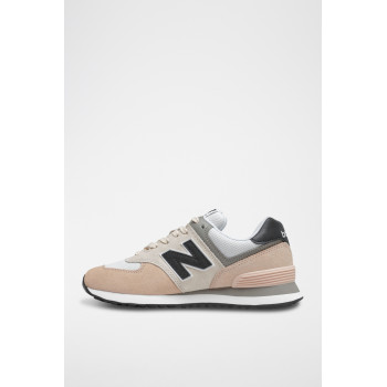 Sneakers en nubuck 574 - Rose clair, blanc et noir - 02 - 32904740