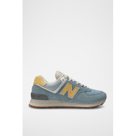 Sneakers en nubuck 574 - Bleu clair et jaune - 02 - 32904742