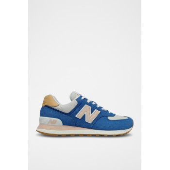 Sneakers en nubuck 574 - Bleu et rose - 02 - 32904744