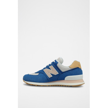 Sneakers en nubuck 574 - Bleu et rose - 02 - 32904744