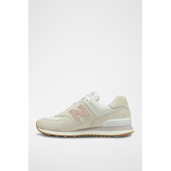 Sneakers en nubuck 574 - Blanc et rose - 02 - 32904747