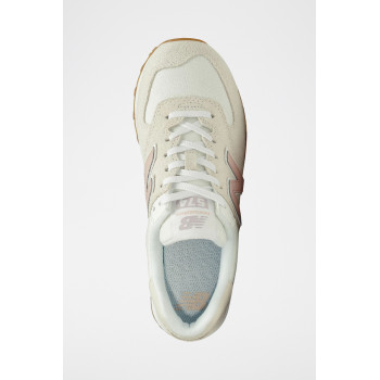 Sneakers en nubuck 574 - Blanc et rose - 02 - 32904747