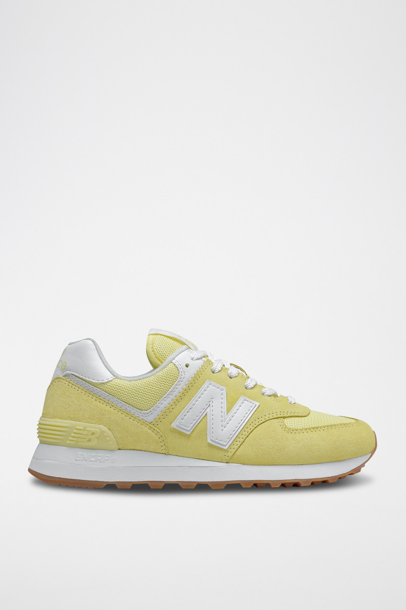 Sneakers en nubuck 574 - Jaune - 02 - 32904752