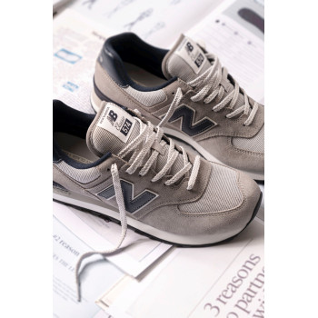 Sneakers en nubuck 574 - Gris - 02 - 32904754