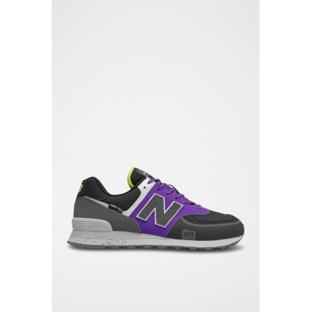 Sneakers en nubuck 574 - Noir et violet - 02 - 32904778