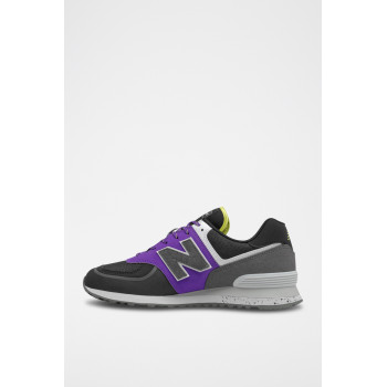 Sneakers en nubuck 574 - Noir et violet - 02 - 32904778