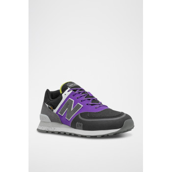 Sneakers en nubuck 574 - Noir et violet - 02 - 32904778