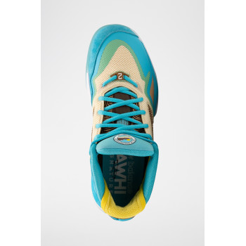 Sneakers en nubuck - Jaune et bleu clair - 02 - 32904781