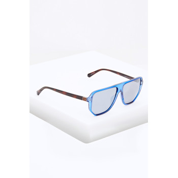 Lunettes de soleil homme - Verres effet miroir - Catégorie 3 - Bleu - 02 - 32916970