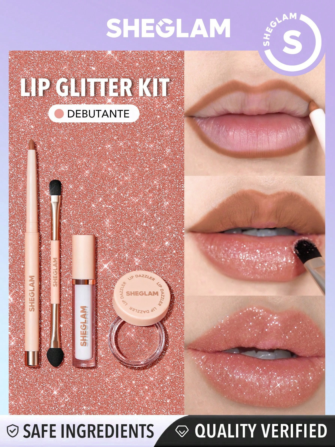 SHEGLAM Kit de paillettes Lip Dazzler-Debutante - 23872078