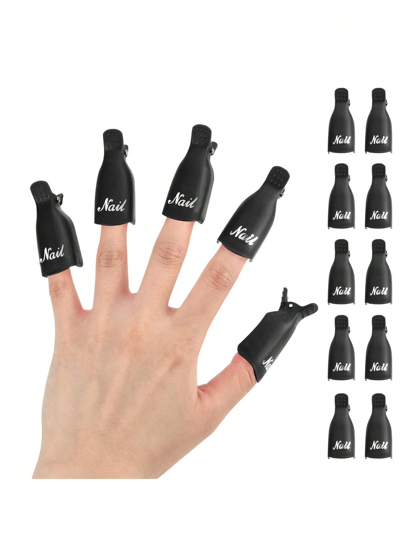 10 Pièces Dissolvant De Vernis À Ongles En Plastique Clip Soak Off Cap Pour Gel Polish Remover Enveloppe Outils De Manucure - 31349252