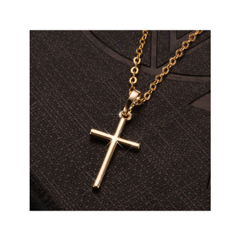 1 pièce Pendentif croix de mode en plaqué or, collier pendentif croix Jésus bijoux - 38274972