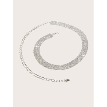 1 pièce Chaîne de ceinture à 8 rangées de strass pour femme, pour les fêtes, le port quotidien et les robes casual, Halloween - 12999519