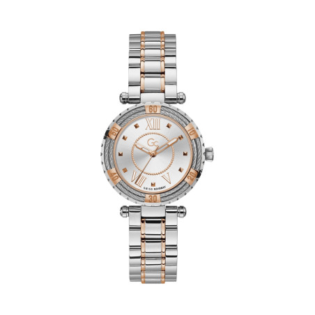 Montre à quartz en acier - Argenté et doré rose - 02 - 32916973