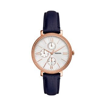 Montre à quartz en cuir Jacqueline - Bleu foncé - 02 - 32826825