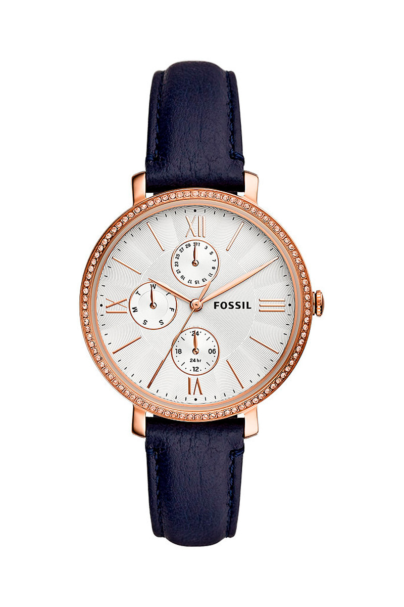 Montre à quartz en cuir Jacqueline - Bleu foncé - 02 - 32826825