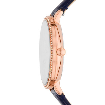 Montre à quartz en cuir Jacqueline - Bleu foncé - 02 - 32826825