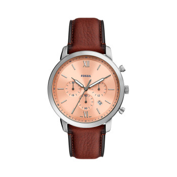 Montre à quartz en cuir Neutra - Marron et rose - 02 - 32826907