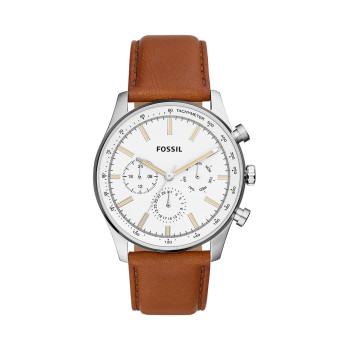 Montre à quartz en cuir Sullivan - Marron et argenté - 02 - 32826912