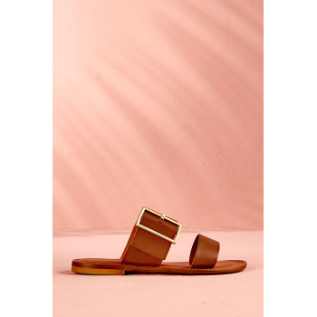 Mules en cuir Tuana - Cognac - 02 - 30821716