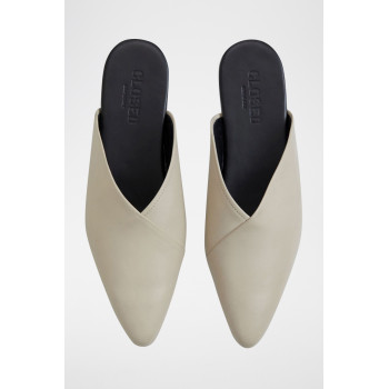 Mules en cuir - Beige - 02 - 32186271