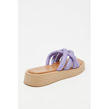 Mules plateformes en cuir - Violet - 02 - 31263317